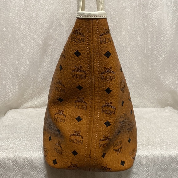 *SOLD*MCM Visetos Zip Top Cognac Brown Coated Canvas Tote - Picture 9 of 17